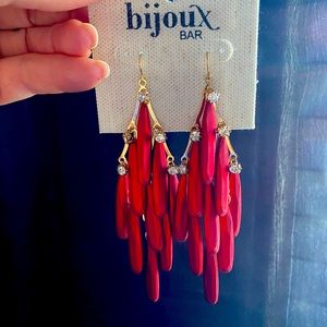 Red dangly earrings